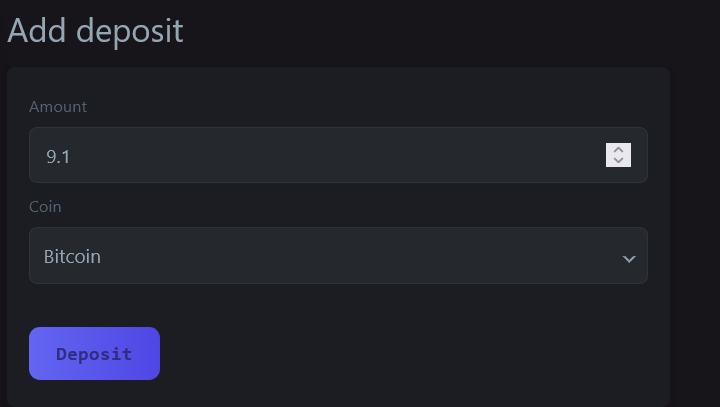 deposit bitcoin