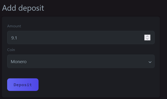 deposit monero